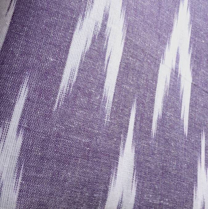 Dark Purple Shade Ikkat Striped Unstitched Fabric