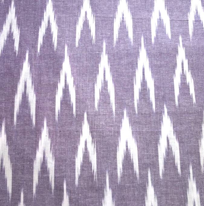 Dark Purple Shade Ikkat Striped Unstitched Fabric