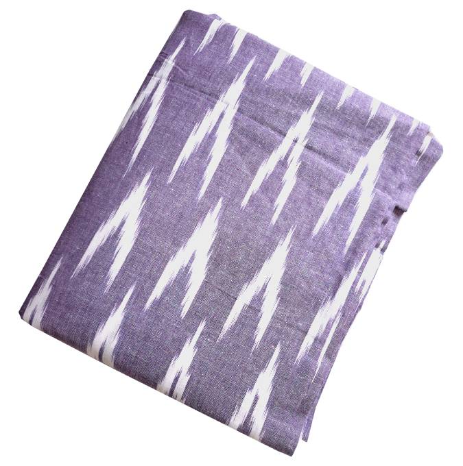 Dark Purple Shade Ikkat Striped Unstitched Fabric