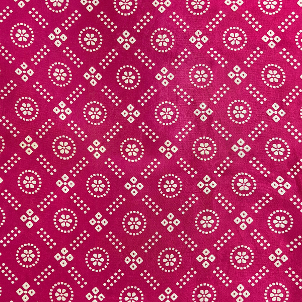 Hot Pink Patola Printed Mashru Silk Fabric