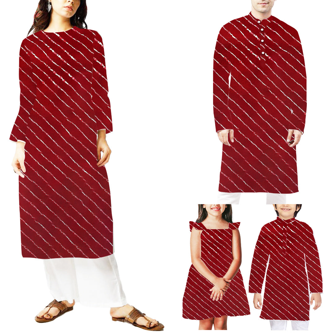 Traditional maroon shade leheriya printed on muslin fabric, ideal for crafting unique and breathable fashion pieces.