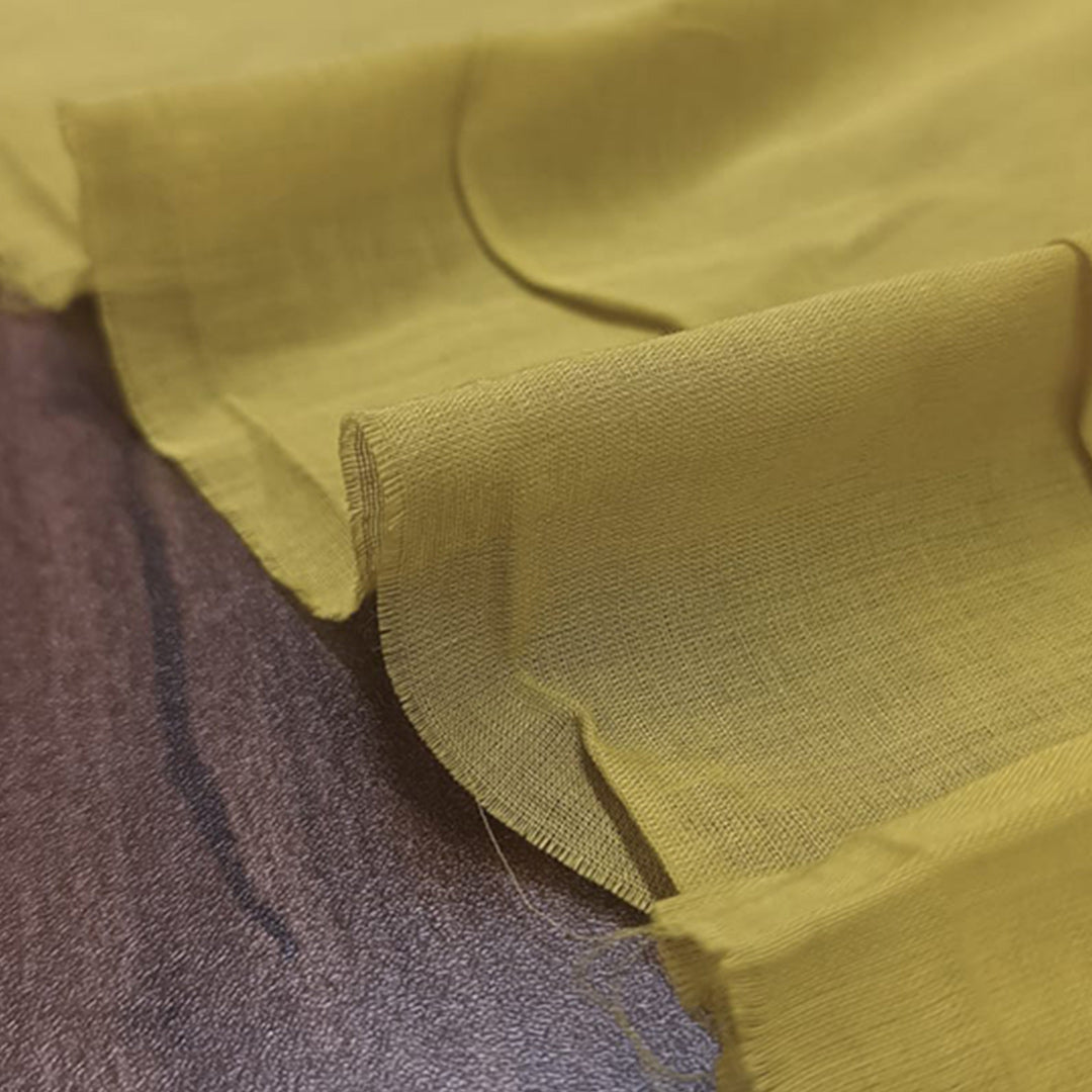 Lemon Yellow Mul-Mul Plain Cotton Fabric