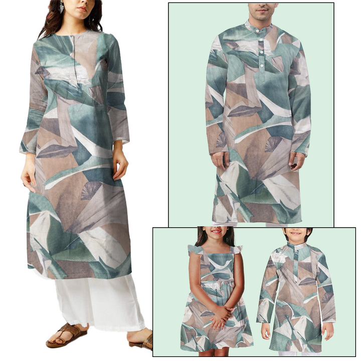 Green Abstract Printed Georgette Fabric