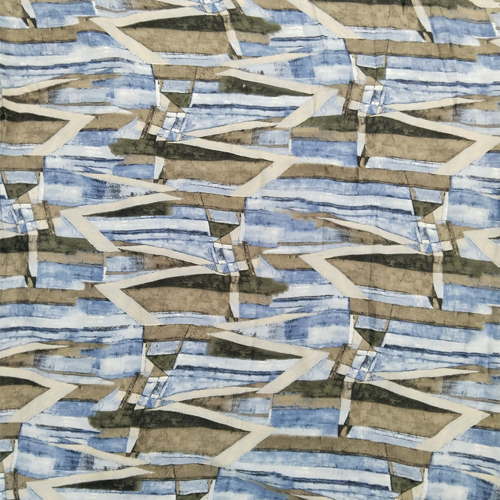 Blue Abstract Printed Georgette Fabric