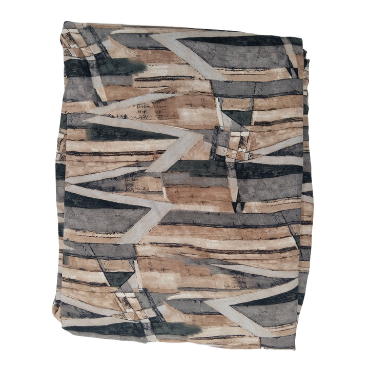 Light Brown Abstract Printed Georgette Fabric