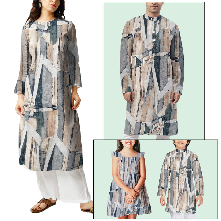 Light Brown Abstract Printed Georgette Fabric