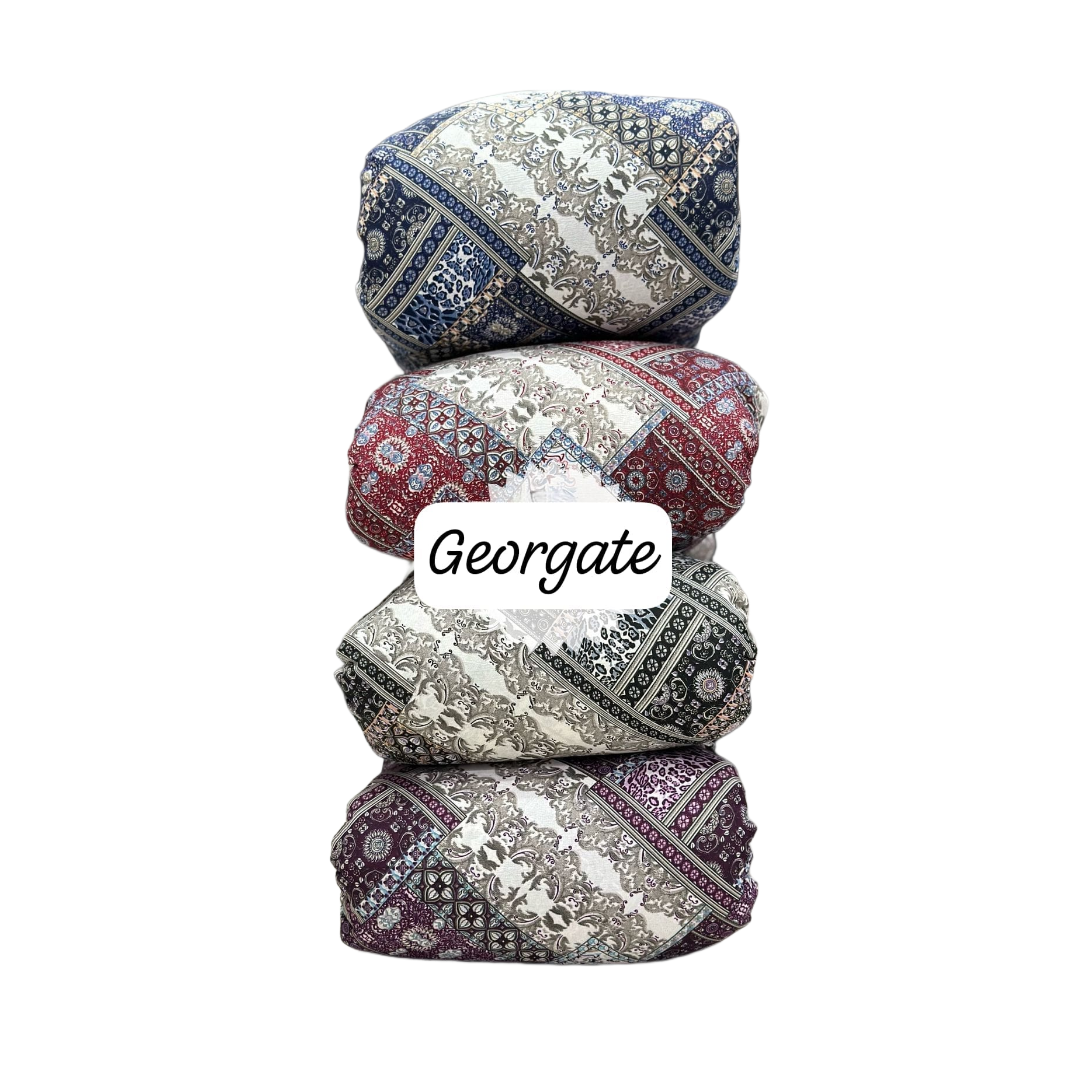 Luxurious abstract printed georgette fabric in soft hues