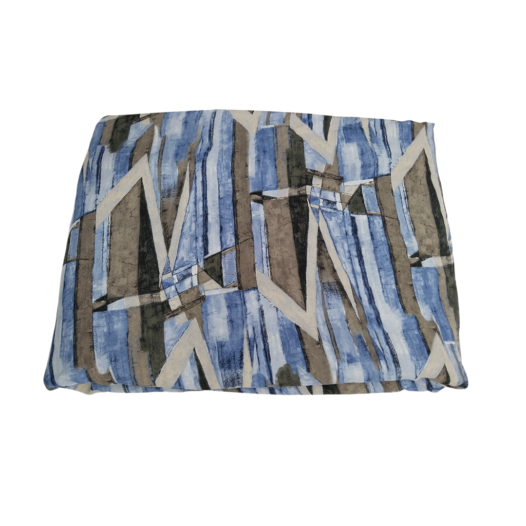 Blue abstract pattern on lightweight georgette fabric