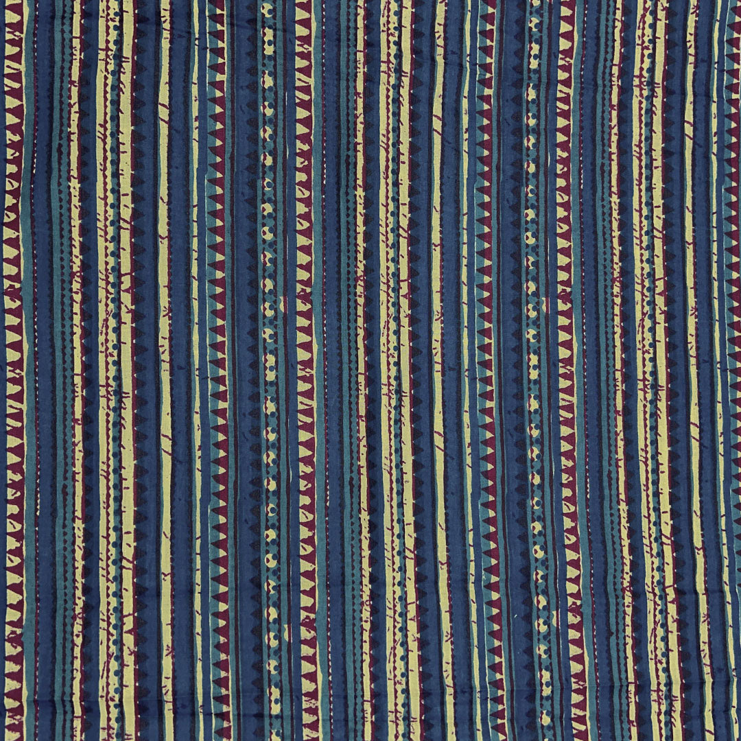 Multi Colour Stripe Printed Cotton Fabric