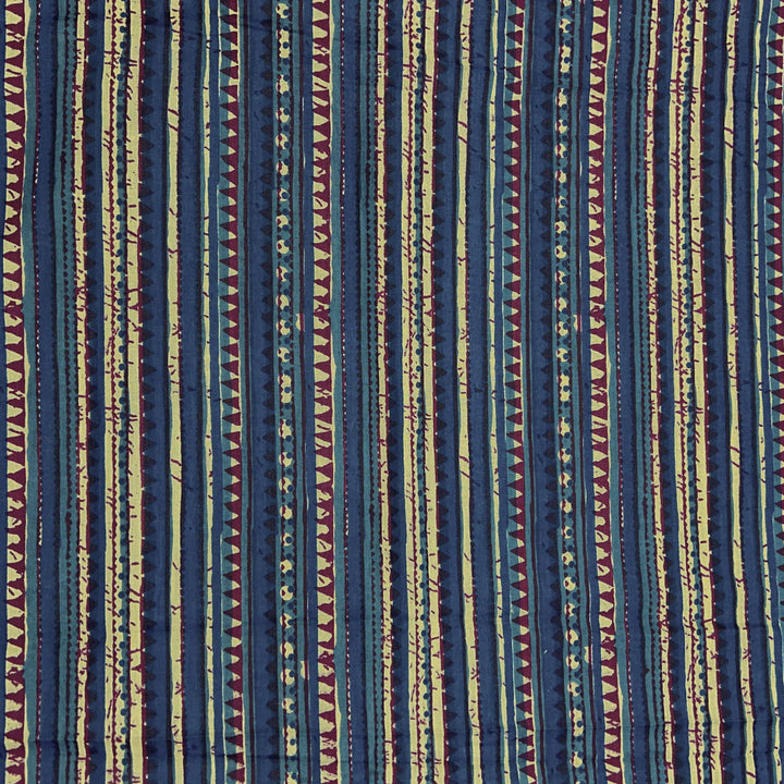 Multi Colour Stripe Printed Cotton Fabric