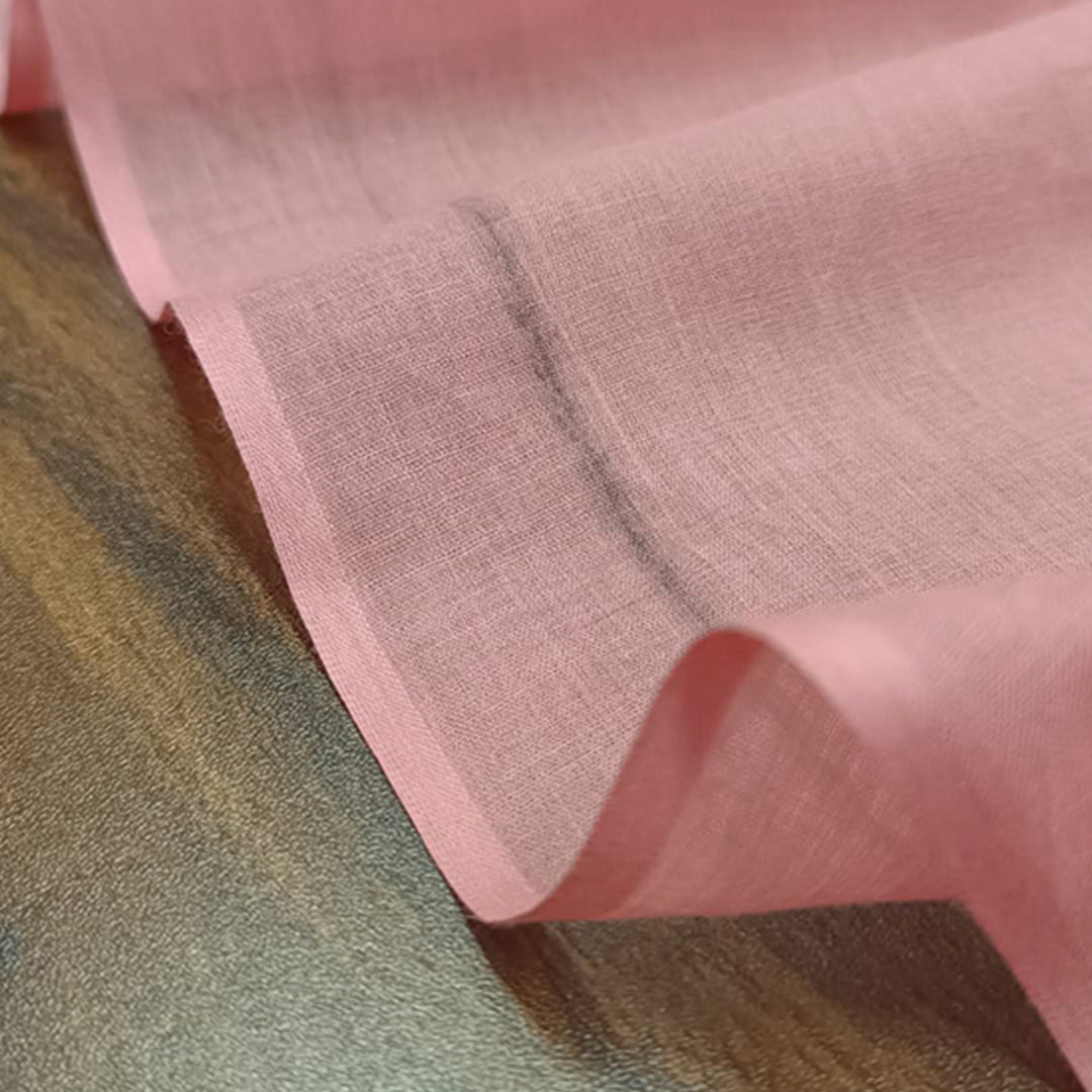 Peach Mul-Mul Plain Cotton Fabric