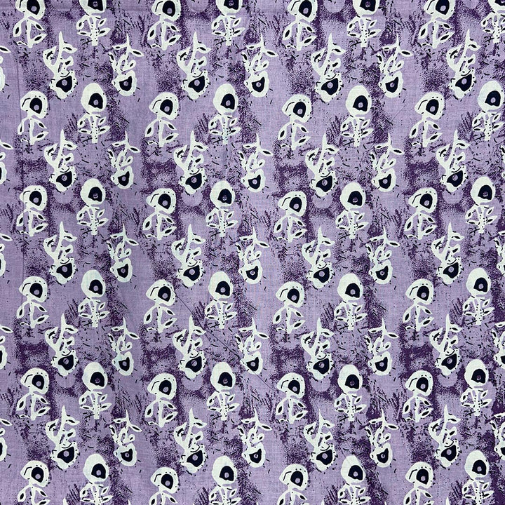 Purple Shades Floral Printed Cotton Fabric