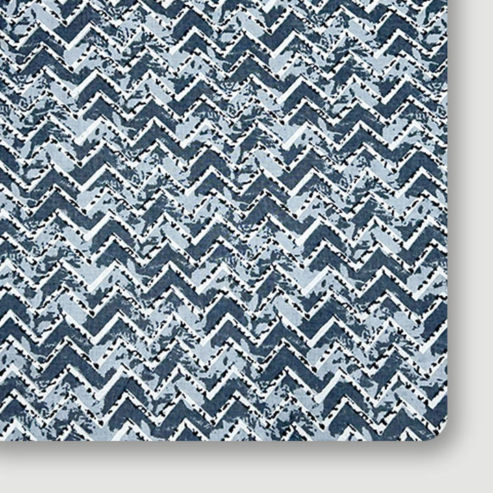 Grey Shades Chevron Printed Cotton Fabric