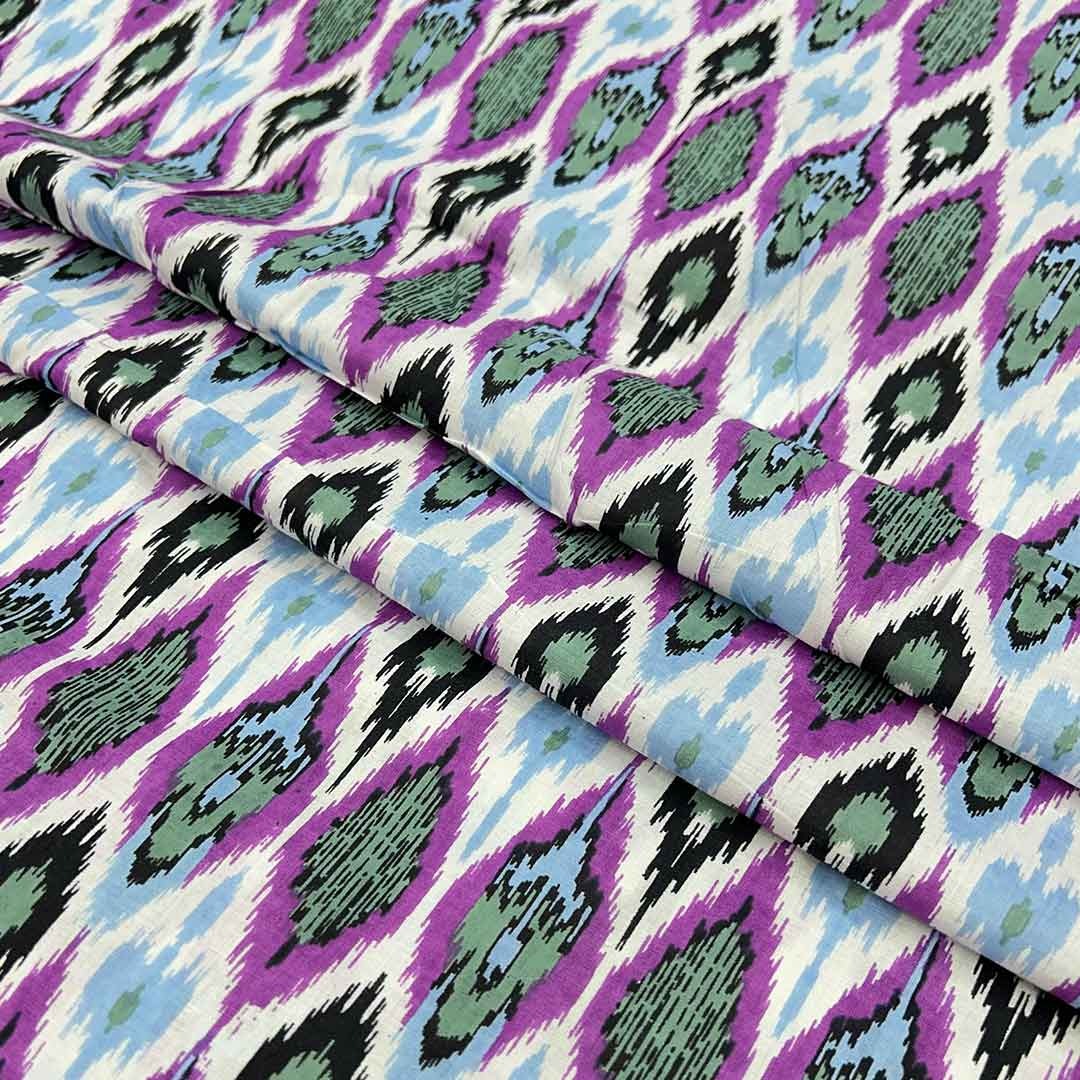 Purple Shades Abstract Printed Cotton Fabric