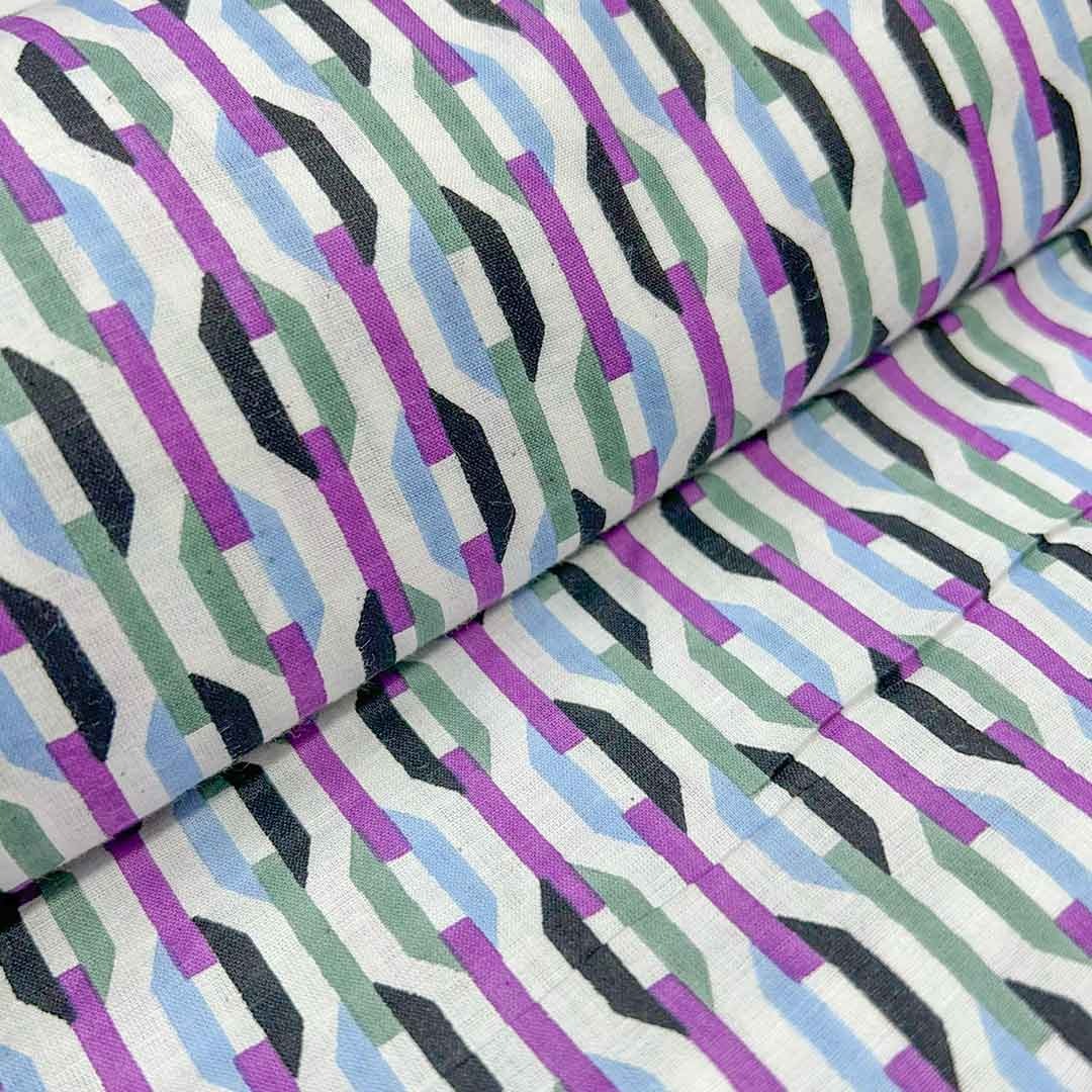 Purple Shades Abstracts Printed Cotton Fabric