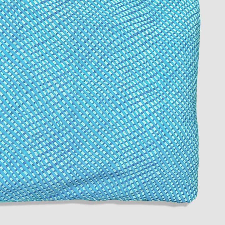 Sky Blue Shades Stripes Printed Cotton Fabric