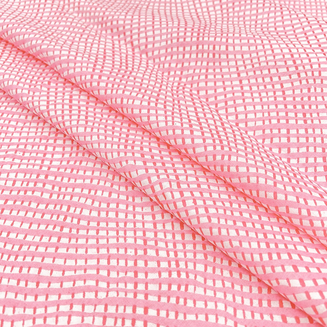 Light Pink Shades Stripes Printed Cotton Fabric