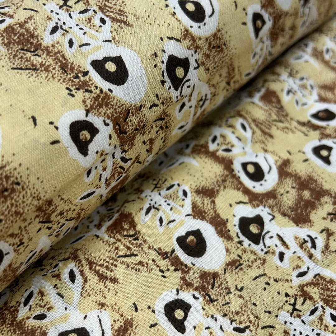 Yellow Shades Floral Printed Cotton Fabric