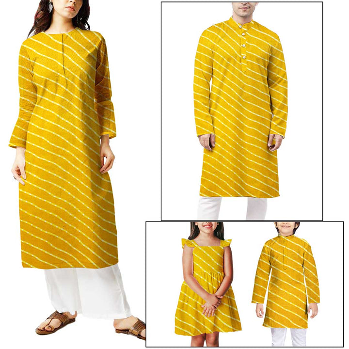 Bright mango-colored georgette fabric with playful stripes, creating a breezy and bold statement for summer outfits.