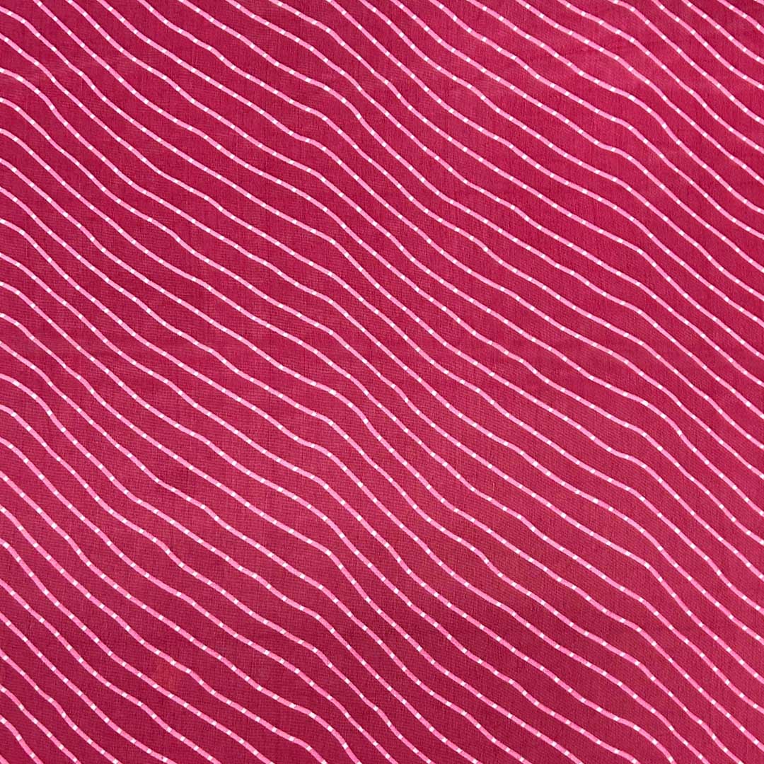 Pink Stripes Printed Georgette Fabric