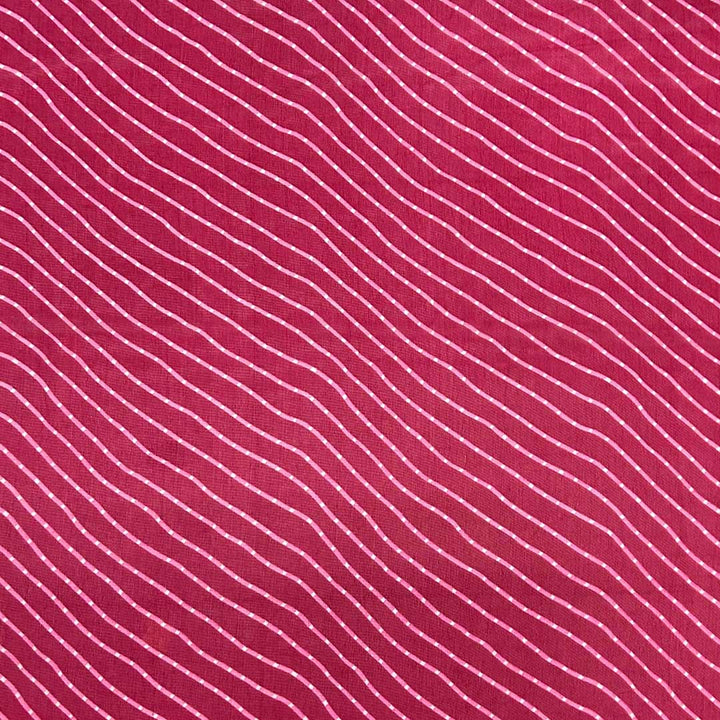 Pink Stripes Printed Georgette Fabric