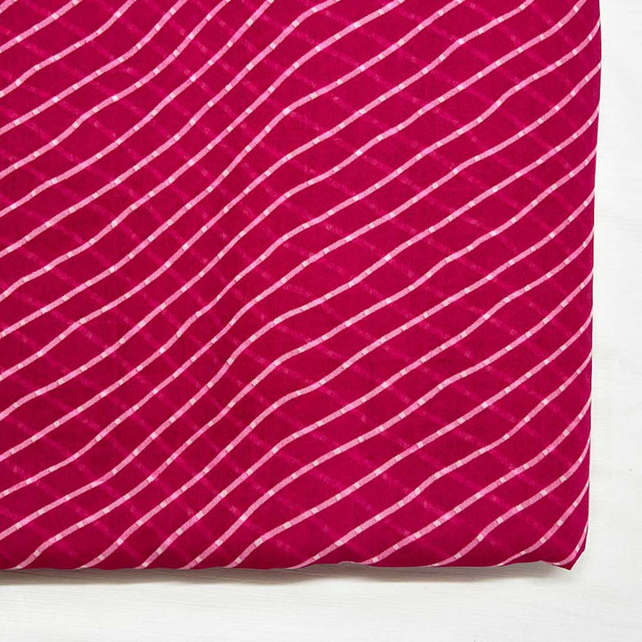 Pink Stripes Printed Georgette Fabric