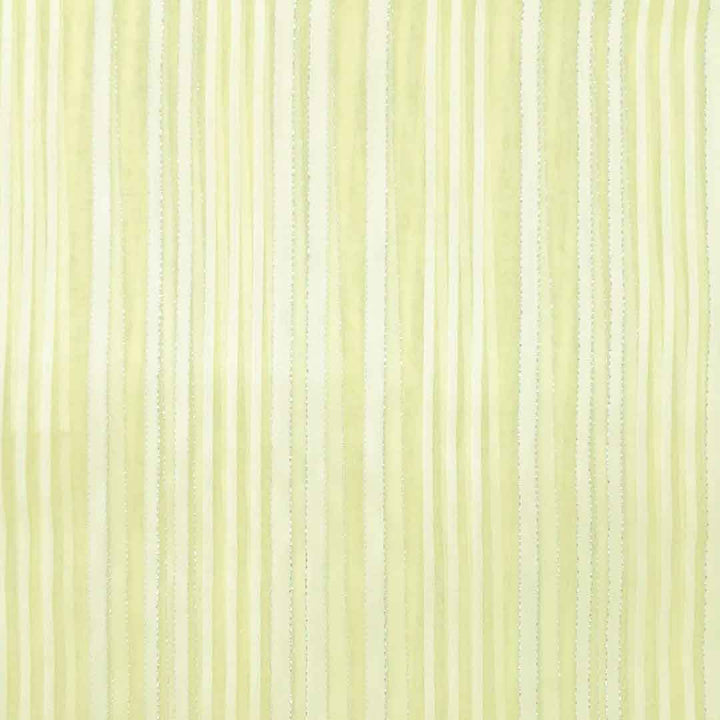 Yellow Stripes Printed Georgette Fabric