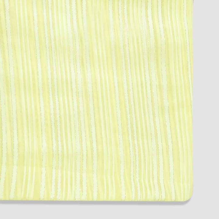 Yellow Stripes Printed Georgette Fabric