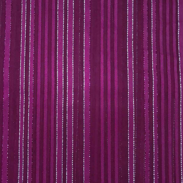 Dark Pink  Stripes Printed Georgette Fabric