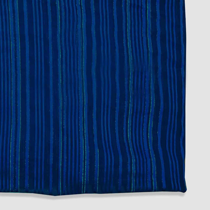 Dark Blue Stripes Printed Georgette Fabric