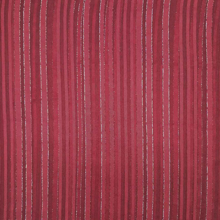 Red Stripes Printed Georgette Fabric