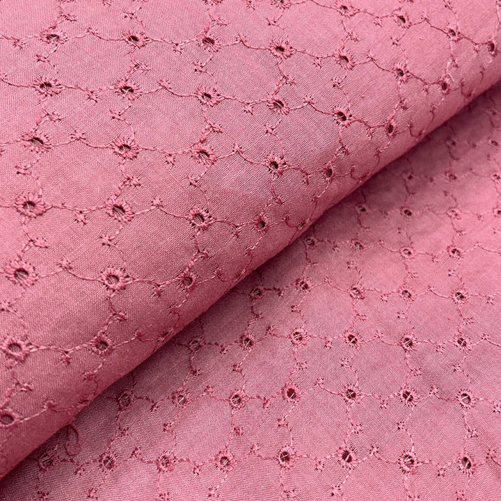 Pink Shade Embroidered Cotton Heavy Hakoba Fabric