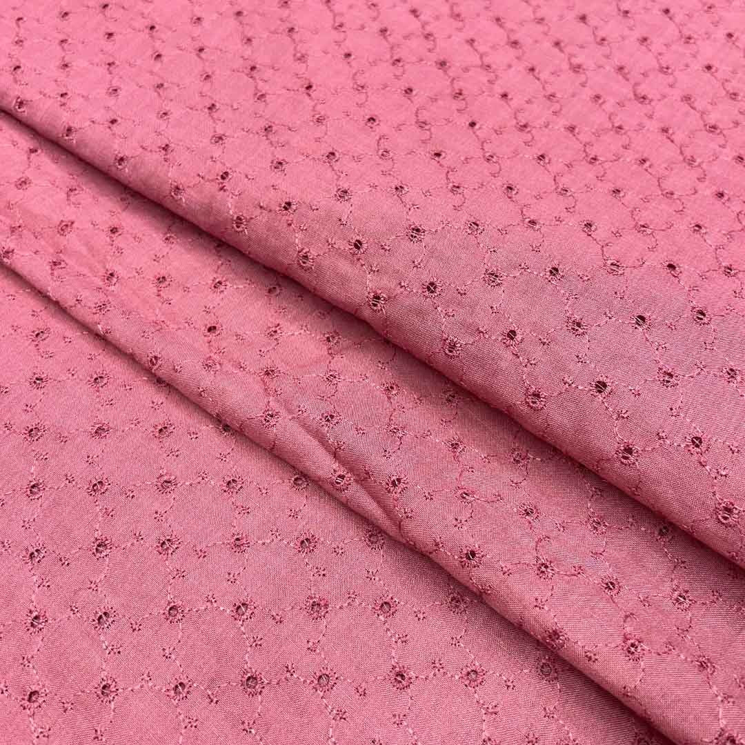 Pink Shade Embroidered Cotton Heavy Hakoba Fabric