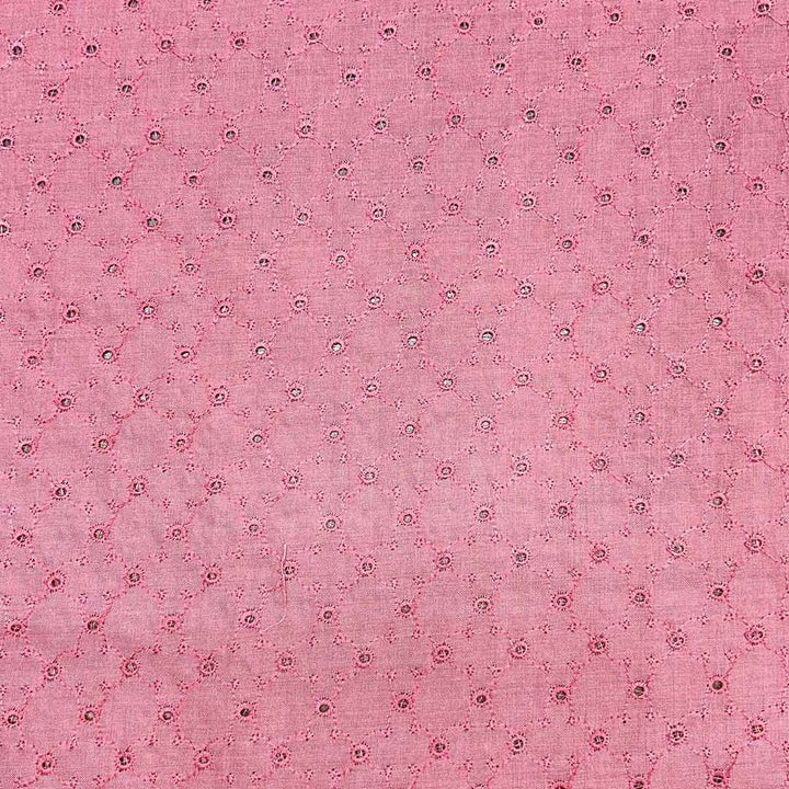 Pink Shade Embroidered Cotton Heavy Hakoba Fabric