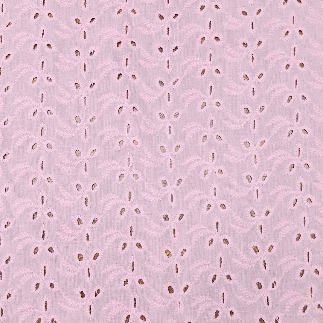 Baby Pink Shade Embroidered Cotton Heavy Hakoba Fabric