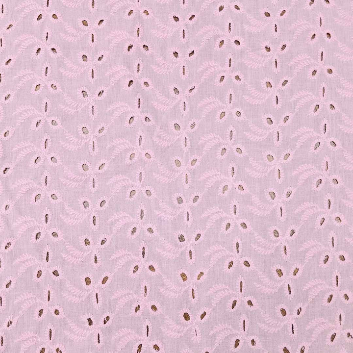 Baby Pink Shade Embroidered Cotton Heavy Hakoba Fabric