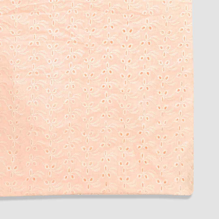 Light Peach Shade Embroidered Cotton Heavy Hakoba Fabric