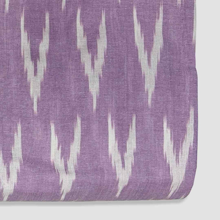 Light Purple Shade Ikkat Striped Unstitched Fabric