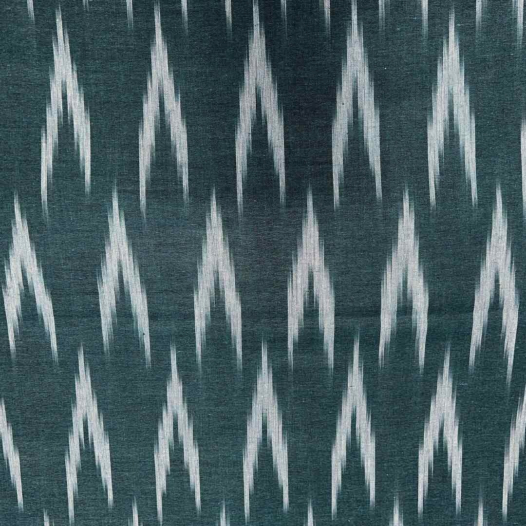 Green Blue Shade Shade Ikkat Striped Unstitched Fabric