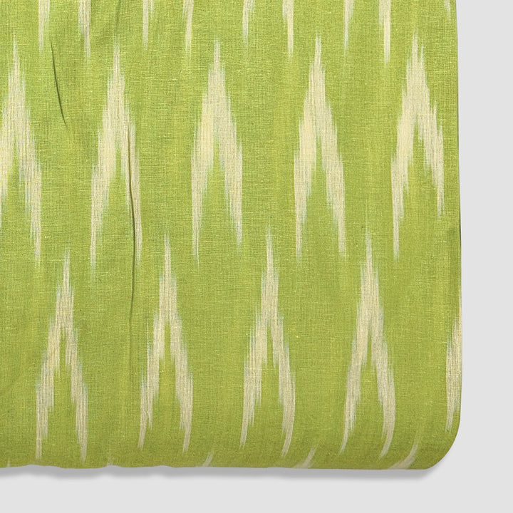 Light Green Shade Ikkat Striped Unstitched Fabric