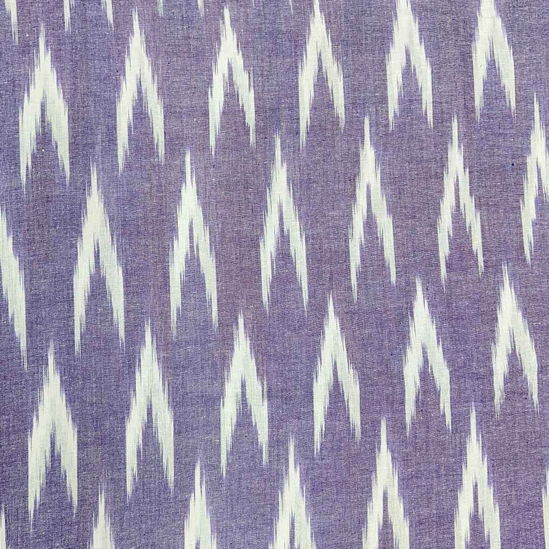 Dark Purple Shade Ikkat Striped Unstitched Fabric