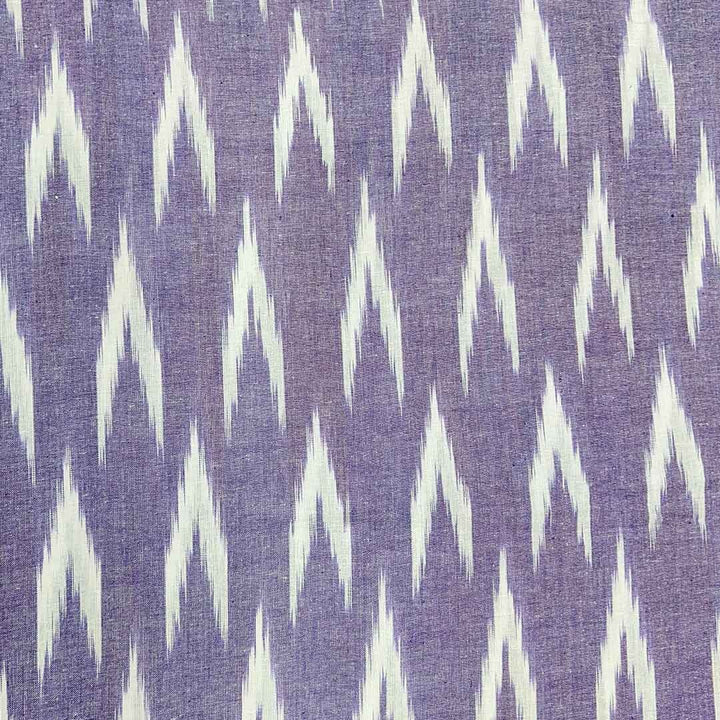 Dark Purple Shade Ikkat Striped Unstitched Fabric