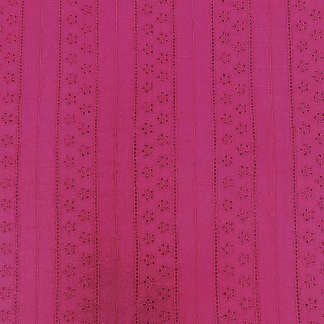 Pink Shade Embroidered Cotton Heavy Hakoba Fabric