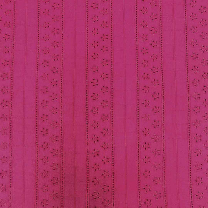 Pink Shade Embroidered Cotton Heavy Hakoba Fabric