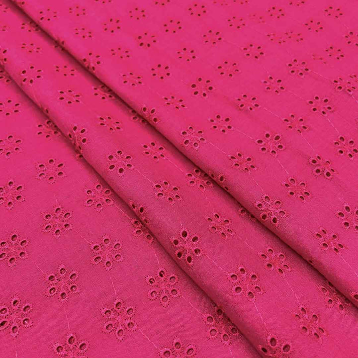 Pink Shade Embroidered Cotton Heavy Hakoba Fabric