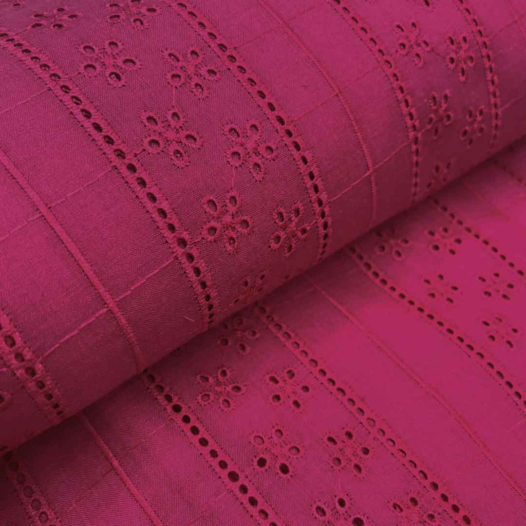 Pink Shade Embroidered Cotton Heavy Hakoba Fabric