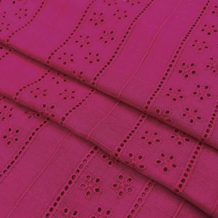 Pink Shade Embroidered Cotton Heavy Hakoba Fabric