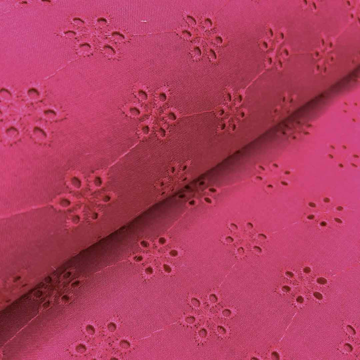 Pink Shade Embroidered Cotton Heavy Hakoba Fabric