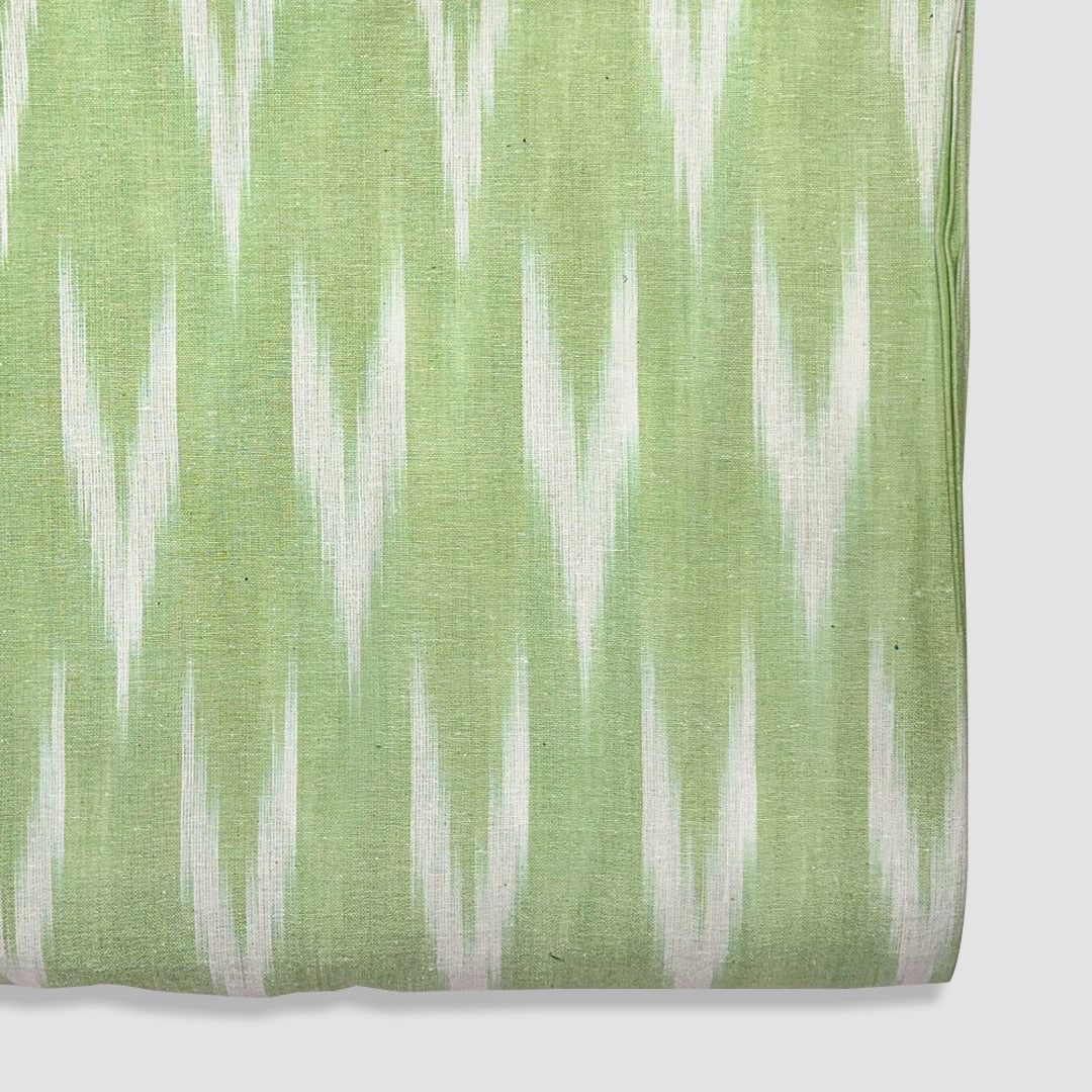 Mint Green Shade Ikkat Striped Unstitched Fabric