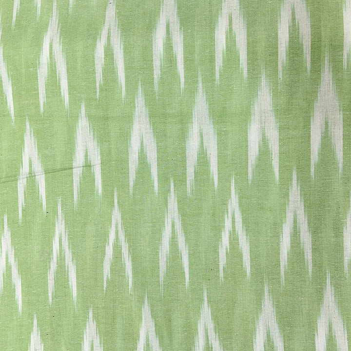 Mint Green Shade Ikkat Striped Unstitched Fabric